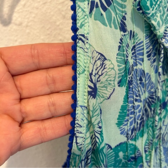 Poupette St. Barth Isma Romper in blue & green Sz. M - Picture 7 of 13